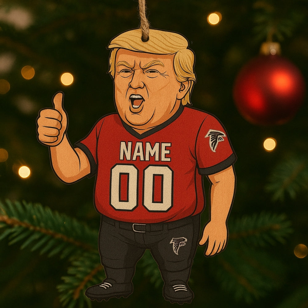 Personalized Trump Atlanta Falcons 2026 Christmas Ornament