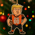 Personalized Trump Football Cincinnati Bengals Christmas Wooden Ornament 2026