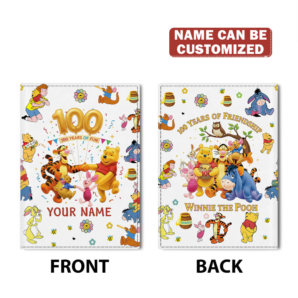Personalized Winnie-the-Pooh 100th Anniversary Leather Passport Cover – TMTHU6391