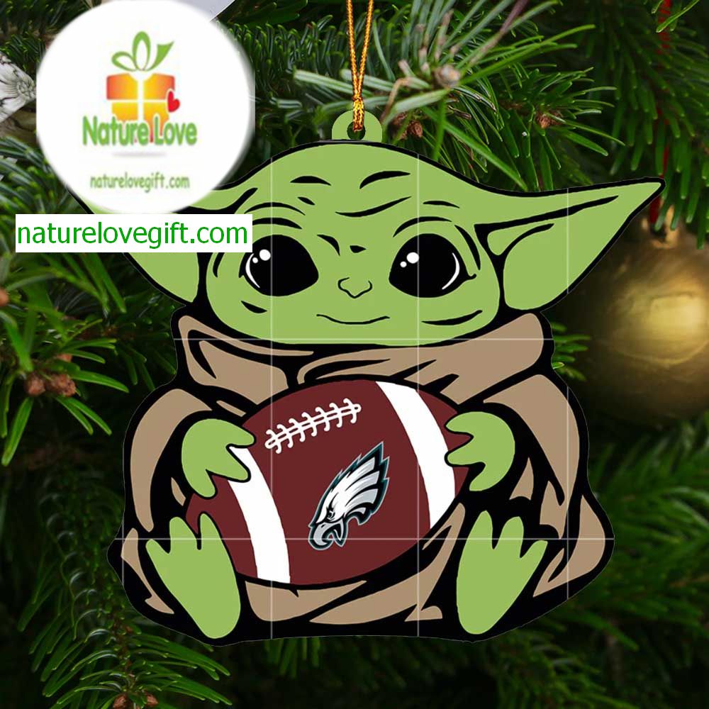 Philadelphia Eagles Baby Yoda NFL Christmas Tree Decoration Ornament