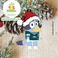 Philadelphia Eagles Bluey Cartoon Christmas NFL Acrylic Christmas Tree Decoration Ornament