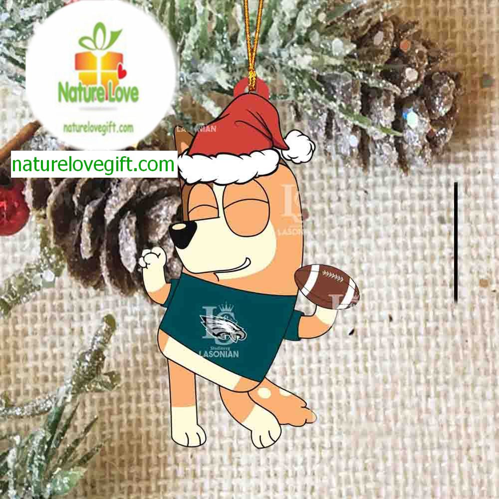 Philadelphia Eagles Bluey Chilli Christmas NFL Acrylic Christmas Tree Decoration Ornament