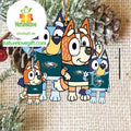 Philadelphia Eagles Bluey &amp Bingo Family NFL Acrylic Christmas Tree Decoration Ornament