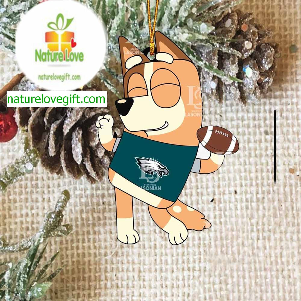 Philadelphia Eagles Chilli Bluey NFL Acrylic Christmas Tree Decoration Ornament