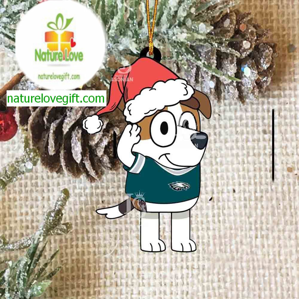 Philadelphia Eagles Christmas Bluey Jack Sport NFL Acrylic Christmas Tree Decoration Ornament