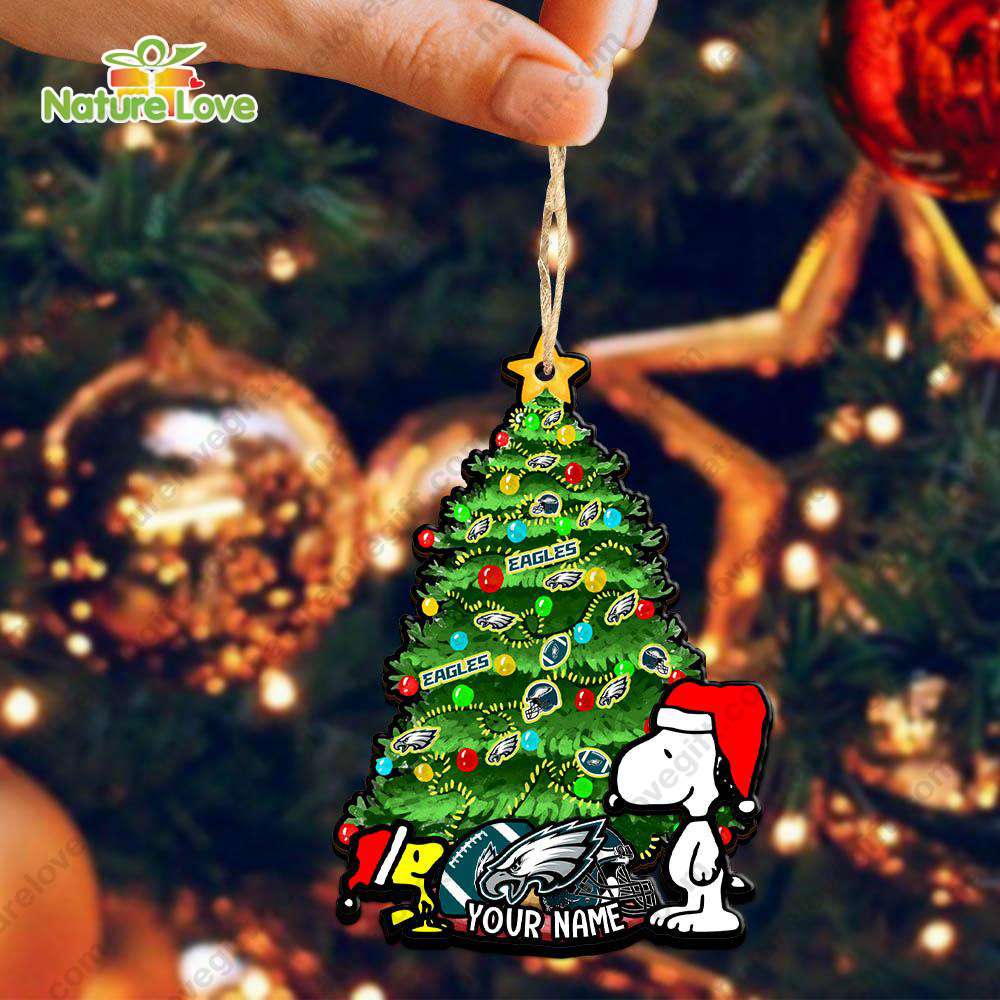 Philadelphia Eagles Custom Snoopy Peanuts Christmas Ornament Xmas Tree Decorations