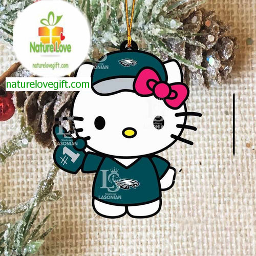 Philadelphia Eagles Hello Kitty Best Fan NFL Acrylic Christmas Tree Decoration Ornament