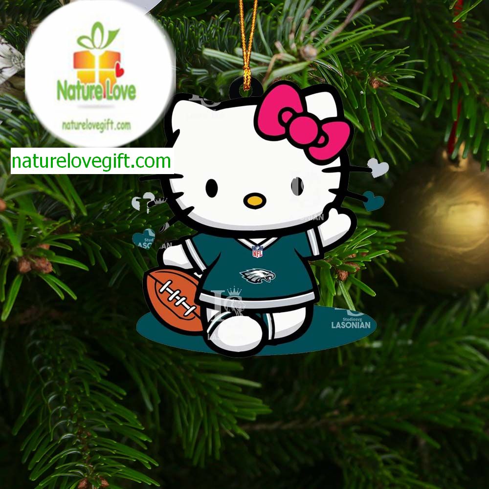 Philadelphia Eagles Hello Kitty NFL Christmas Tree Decor Ornament