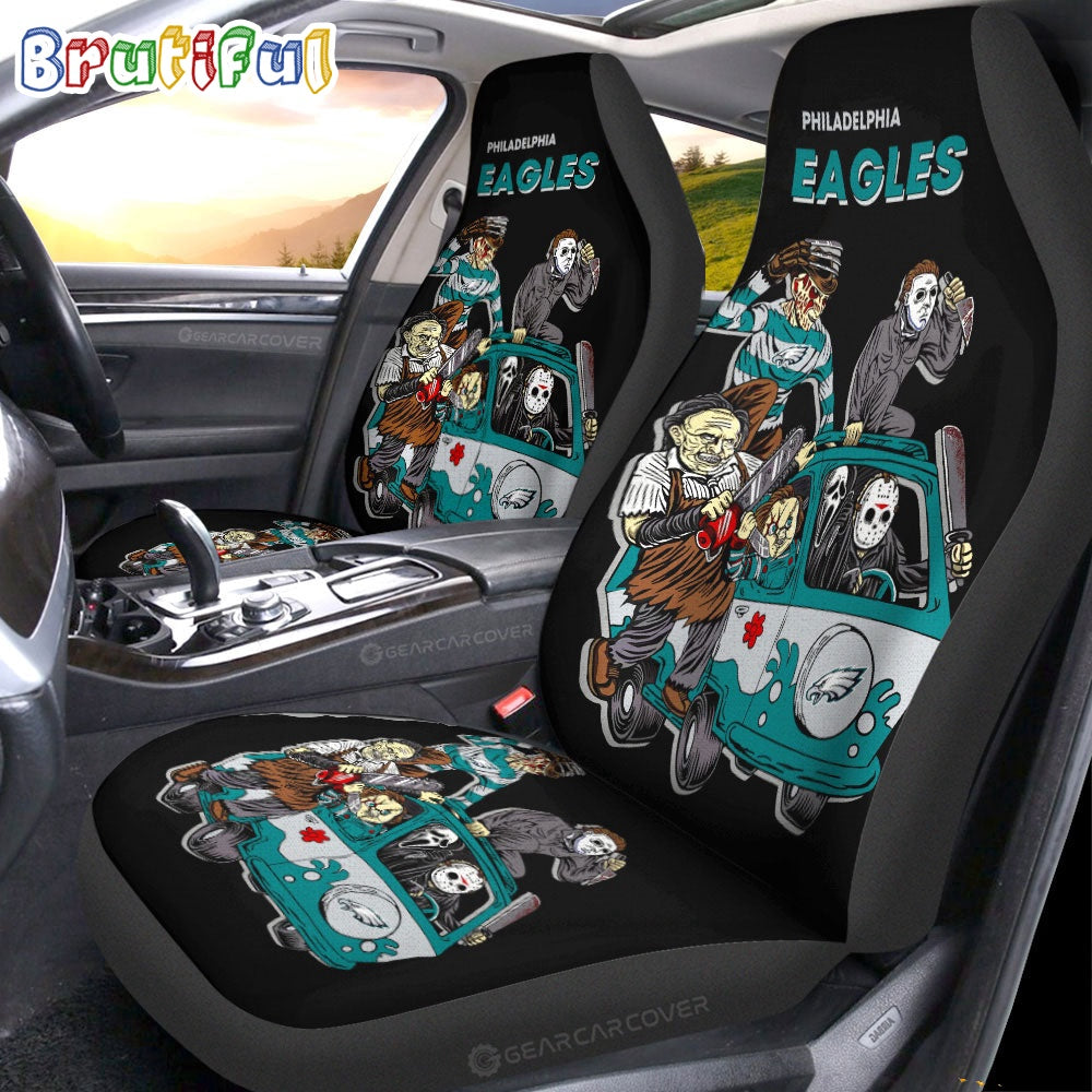 Philadelphia Eagles Horror Characters Essential Halloween Car Seat Covers