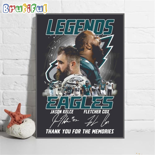 Philadelphia Eagles Legends Jason Kelce And Fletcher Cox Thank You For The Memories Poster Canvas