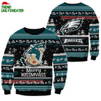 Philadelphia Eagles Merrykissmyass Funny Santa Claus Christmas Ugly Sweater