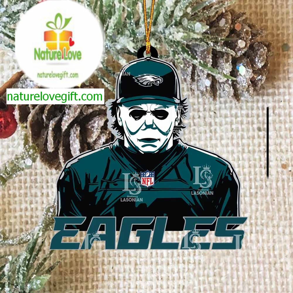 Philadelphia Eagles Michael Myers Horror Halloween NFL Acrylic Christmas Tree Decoration Ornament