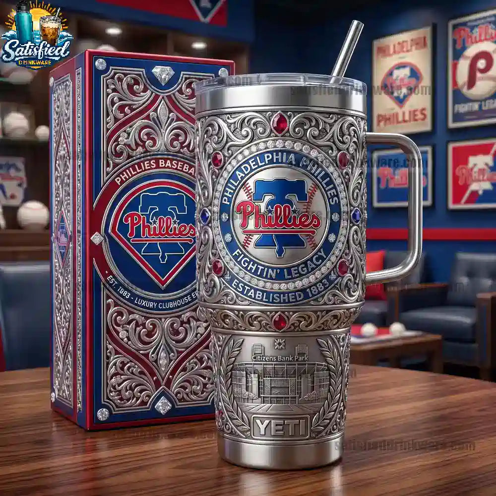 Philadelphia Phillies 40oz With Handle Yeti Tumbler