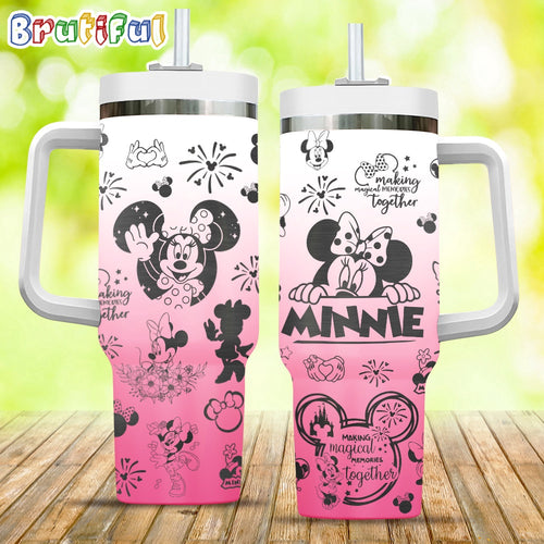 Pink Minnie Mouse Making Magical Memories Together Stanley Tumbler 40oz, Disney Stanley Tumbler