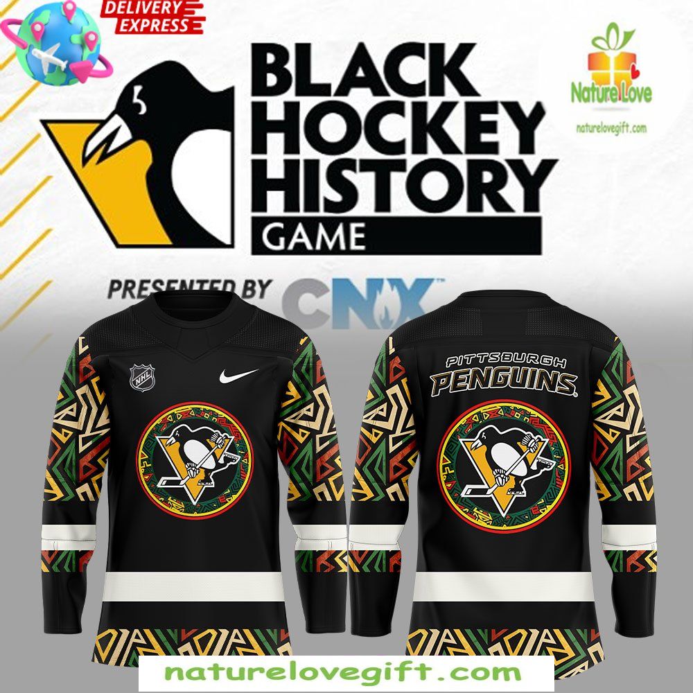 Pittsburgh Penguins Black Hockey History Night Jersey NHL