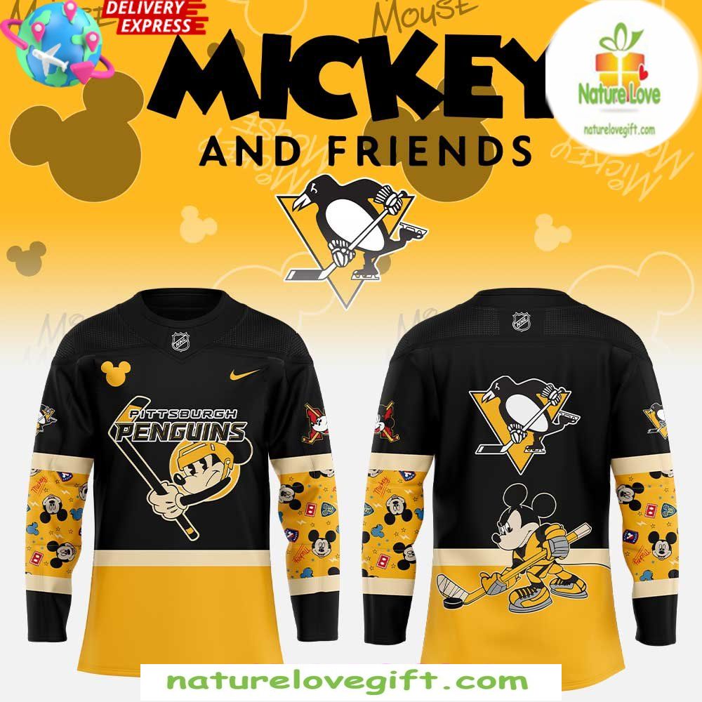 Pittsburgh Penguins Mickey Mouse Hockey Jersey Disney NHL