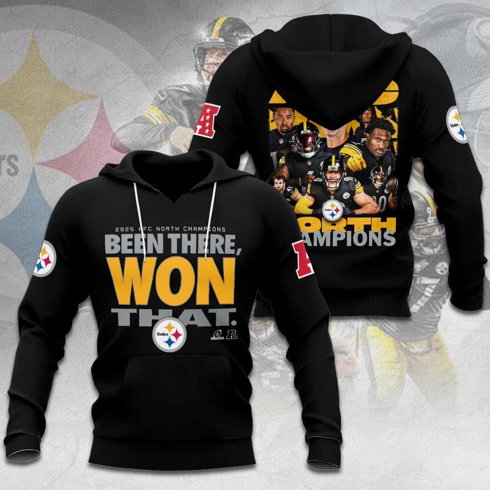 Pittsburgh Steelers 2025 AFC North Champions 3D Apparel – MAITM14337