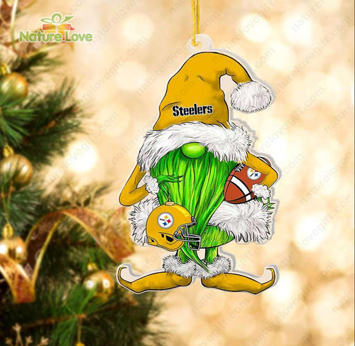 Pittsburgh Steelers Gnome Christmas Ornament Santa Xmas Tree Decoration