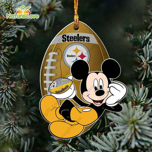 Pittsburgh Steelers Mickey Mouse Ornament Disney Christmas Decorations