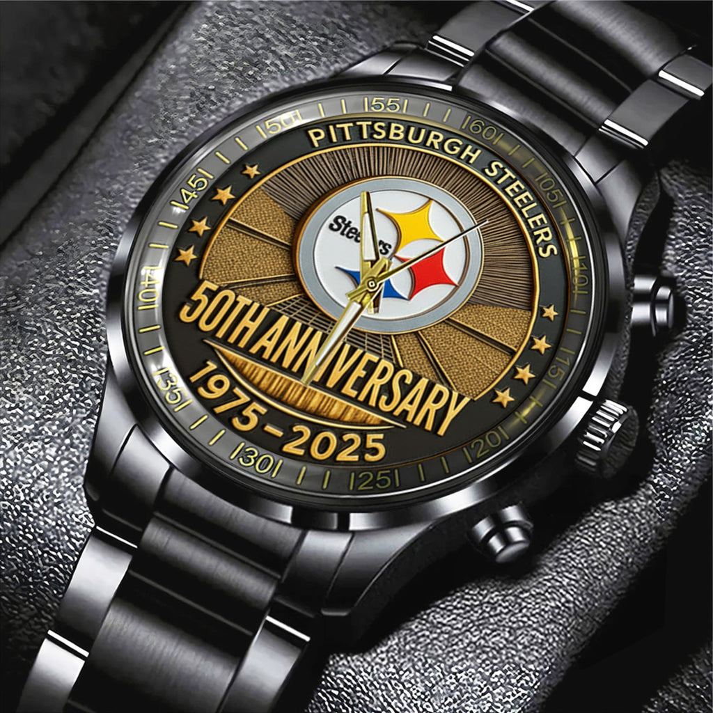 Pittsburgh Steelers The Terrible Towel 2025 Black Stainless Steel Watch – TANTN16139