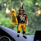 Pittsburgh Steelers The Terrrible Towel 50th Anniversary Custom shape 1-sided Acrylic Car Ornament – MAITM13685