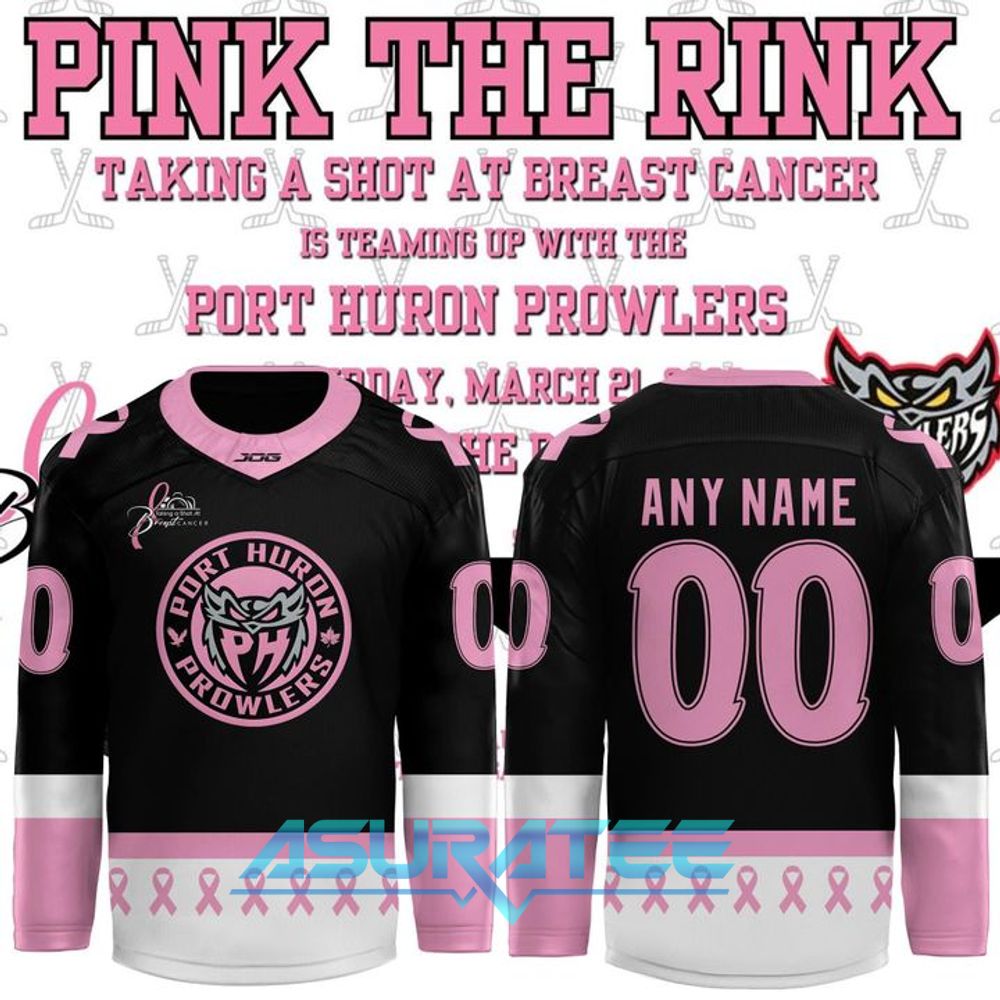 Port Huron Prowlers 2026 Pink The Rink Special Hockey Jersey