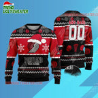 Personalized Portland Trail Blazers Snowy Hoops Ugly Christmas Sweater