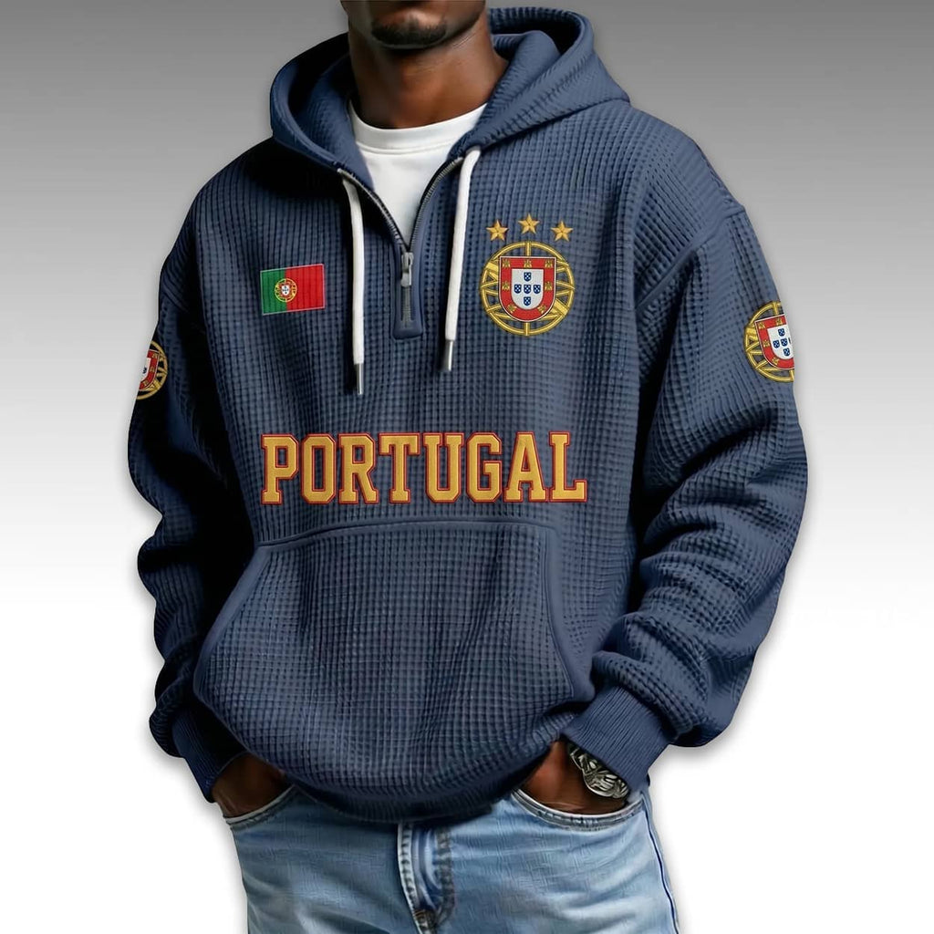 Portugal World Cup 2026 Waffle Quarter Zip Hoodie