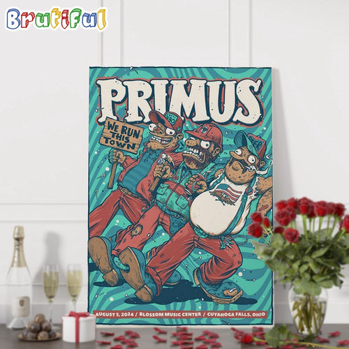 Primus August 5 2024 Blossom Music Center Cuyahoga Falls Ohio Wall Art Poster Canvas