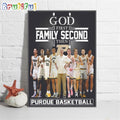 Purdue Boilermakers 2024 Ncaa Men’s Basketball Poster Canvas, God First Family Second Then Purdue Basketball Canvas