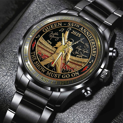 Queen x Freddie Mercury 55th Anniversary Black Stainless Steel Watch – TMTHU3122