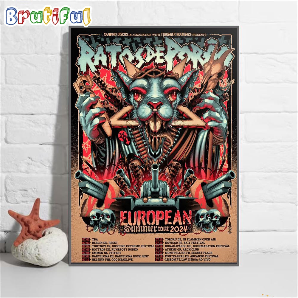 Ratos De Porao European Summer Tour 2024 Wall Art Poster Canvas