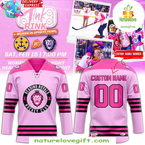 2026 Reading Royals Pink in the Rink Hockey Jersey