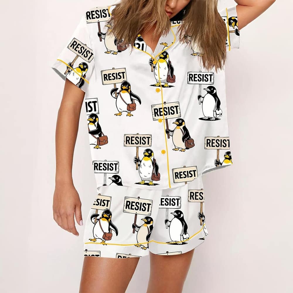 Resist Penguin Activism Anti Pajama Set