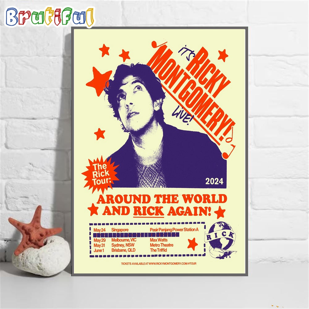 Ricky Montgomery Around The World And Rick Again 2024 Wall Art Poster Canvas