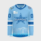 Roanoke Rail Yard Dawgs 2025 Light Blue Hockey Jersey