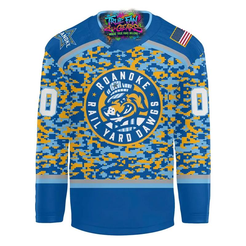 Roanoke Rail Yard Dawgs x Military Appreciation Night 2026 Hockey Jersey