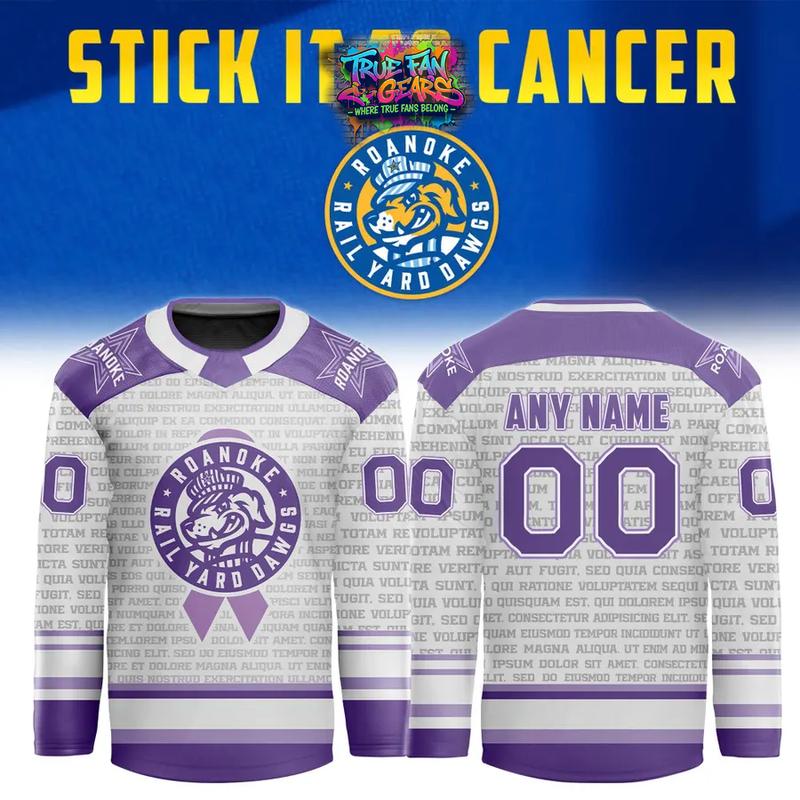 Roanoke Rail Yard Dawgs x Stick it to Cancer Night 2026 Hockey Jersey