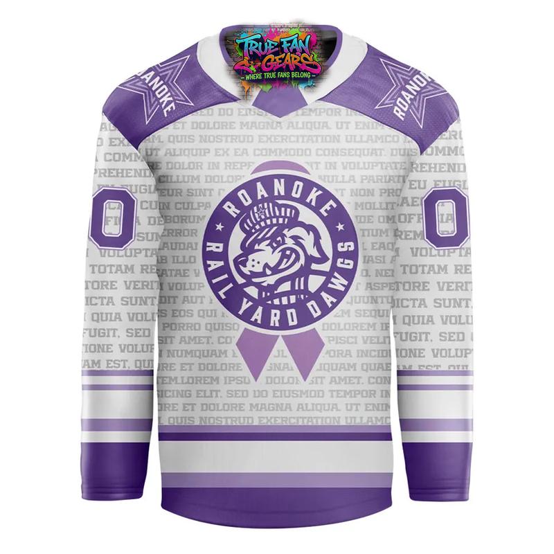 Roanoke Rail Yard Dawgs x Stick it to Cancer Night 2026 Hockey Jersey