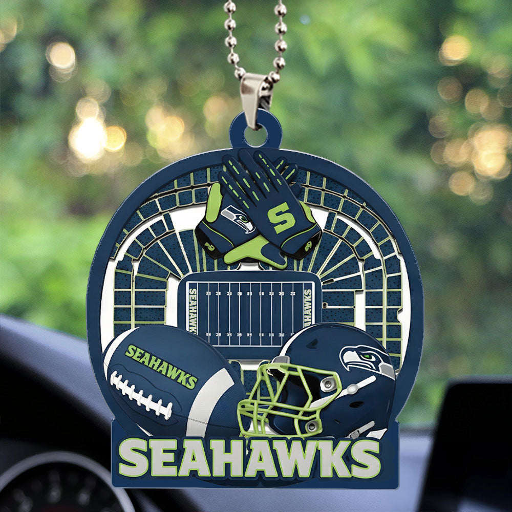 Seattle Seahawks Custom shape 2-sided Acrylic Car Ornament – TMTHU768