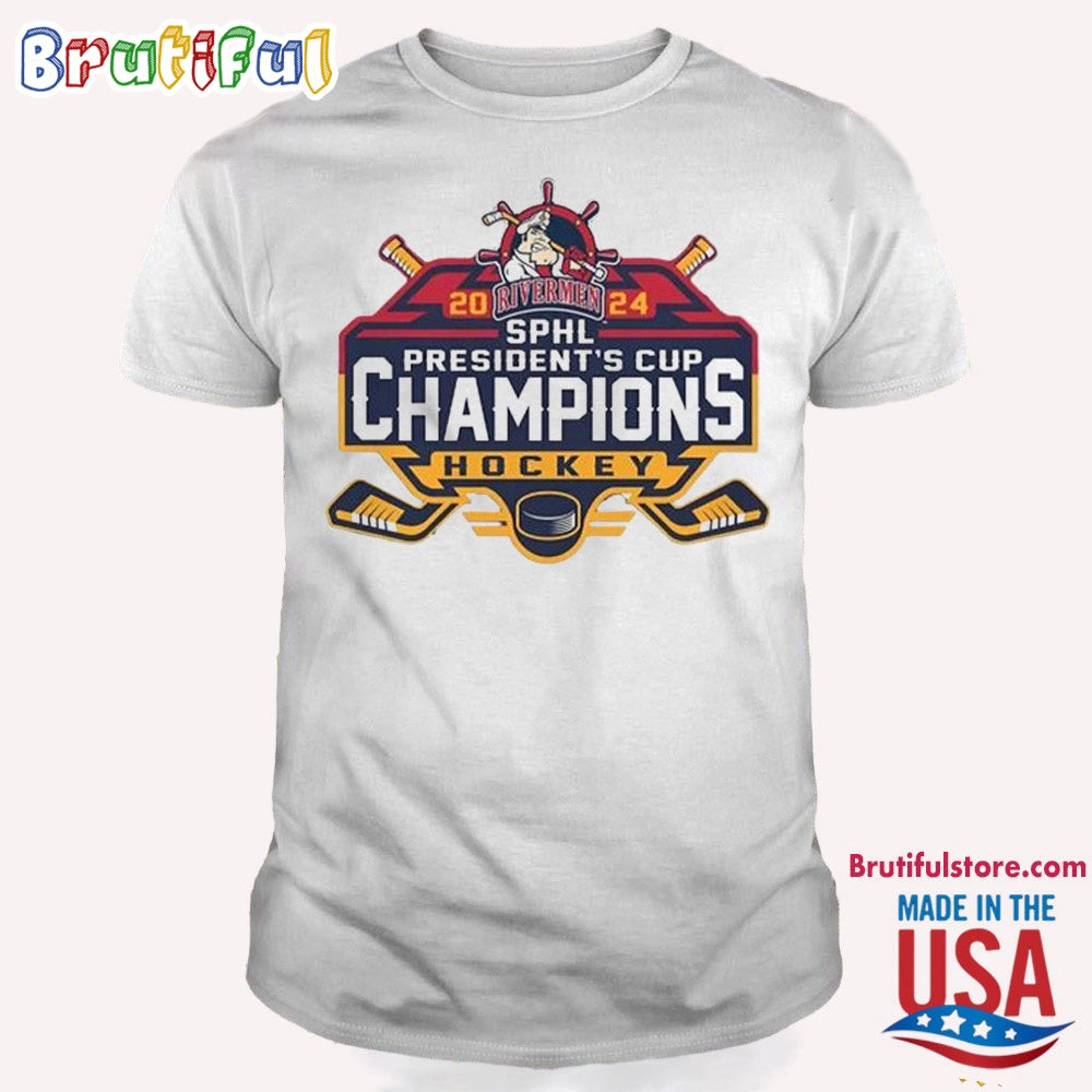 SPHL 2024 Peoria Rivermen President’t Cup Champions Hockey T Shirt