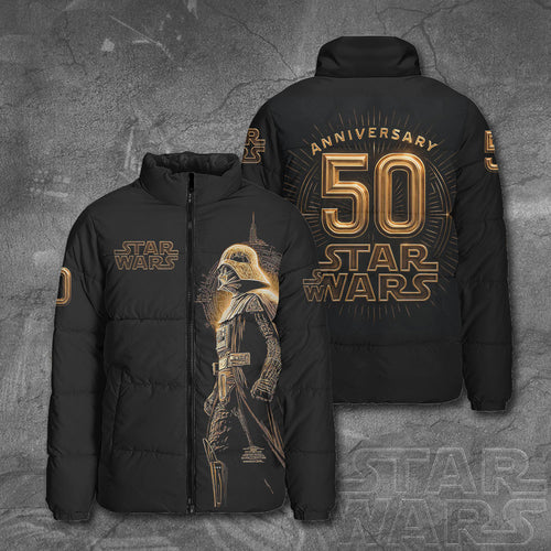 Star Wars 50th Anniversary 2027 3D Stand Collar Puffer Jacket – TMTHU1401