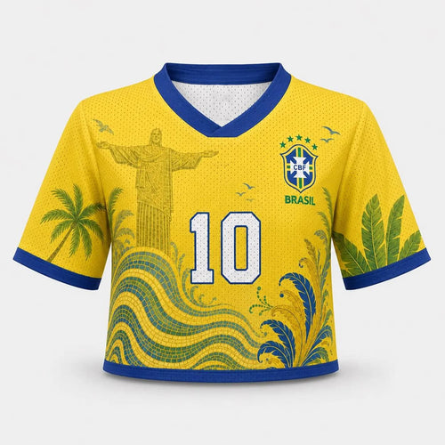 Samba Style Brazil World Cup 2026 Crop Top Jersey