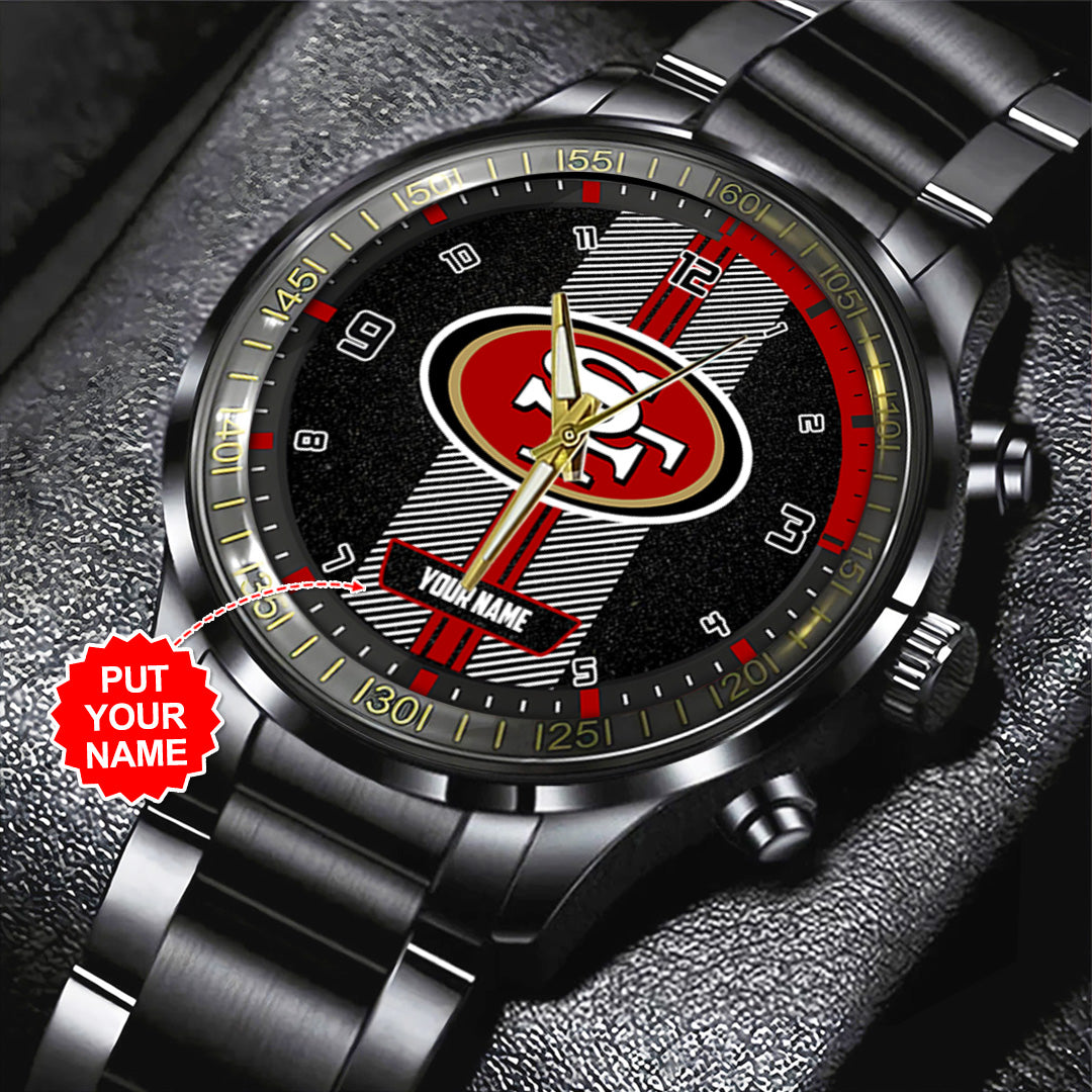 Personalized San Francisco 49ers Black Stainless Steel Watch – TANTN16027