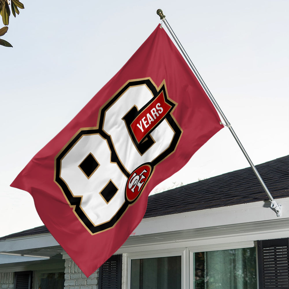 San Francisco 49ers 80th Anniversary 2026 3D Double-side House Flag – TMTHU5043