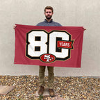 San Francisco 49ers 80th Anniversary 2026 3D Double-side House Flag – TMTHU5043