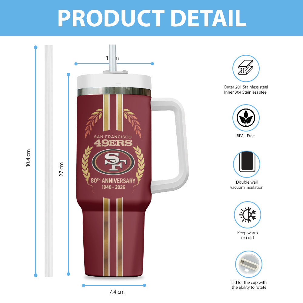 San Francisco 49ers 80th Anniversary 40oz Tumbler – MAITM14693