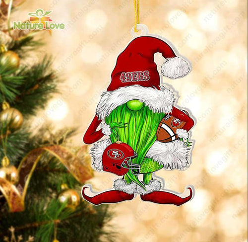San Francisco 49ers Gnome Christmas Ornament Santa Xmas Tree Decoration
