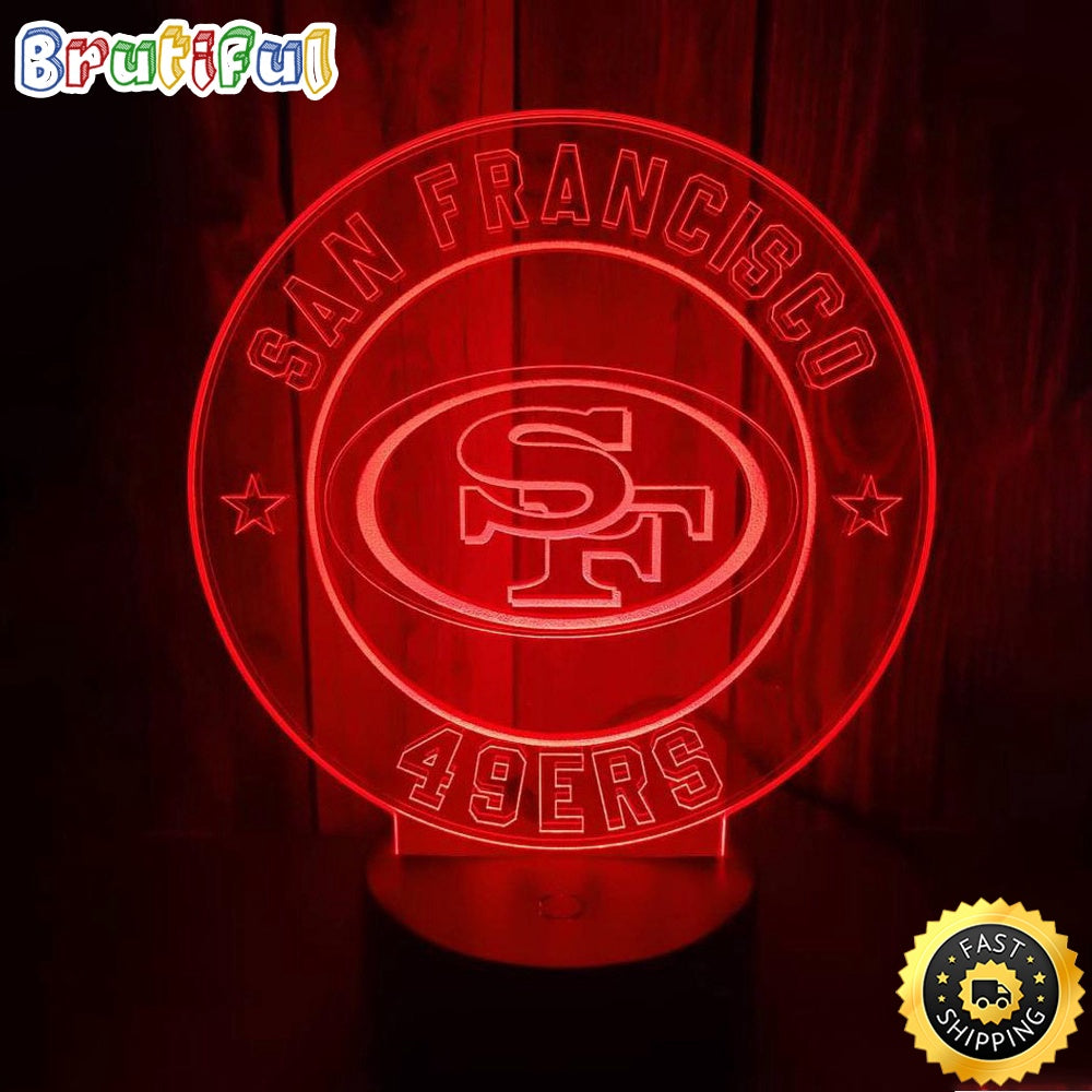 San Francisco 49ers Night Light 3D Illusion LED Lamp Football