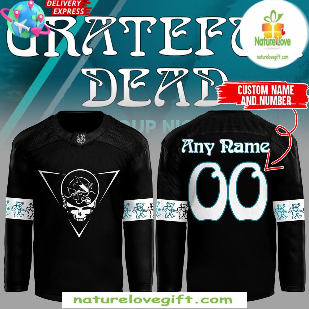 San Jose Sharks Grateful Dead 2026 Black Hockey Jersey NHL